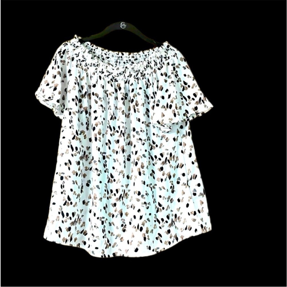 FSL+Appeal size large cheetah print off the shoulders blouse